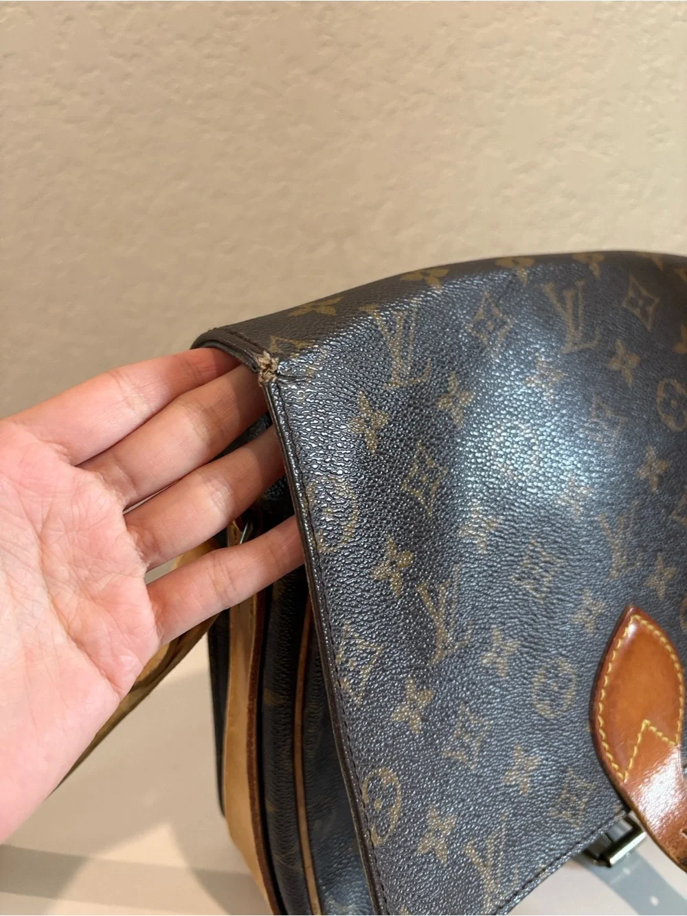 Louis Vuitton SL884 Cartouchiere GM Brown Monogram Crossbody Bag